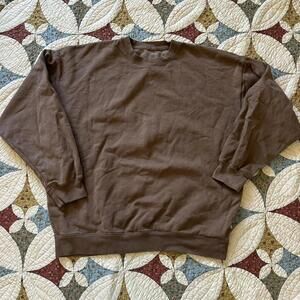 Chocolate brown cozy winter cotton crewneck sweatshirt John Galt gym wear